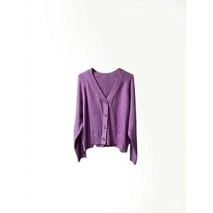 Faherty Cardigan Sweater Women's 2X Purple Lilac Jackson V-Neck Button Knit